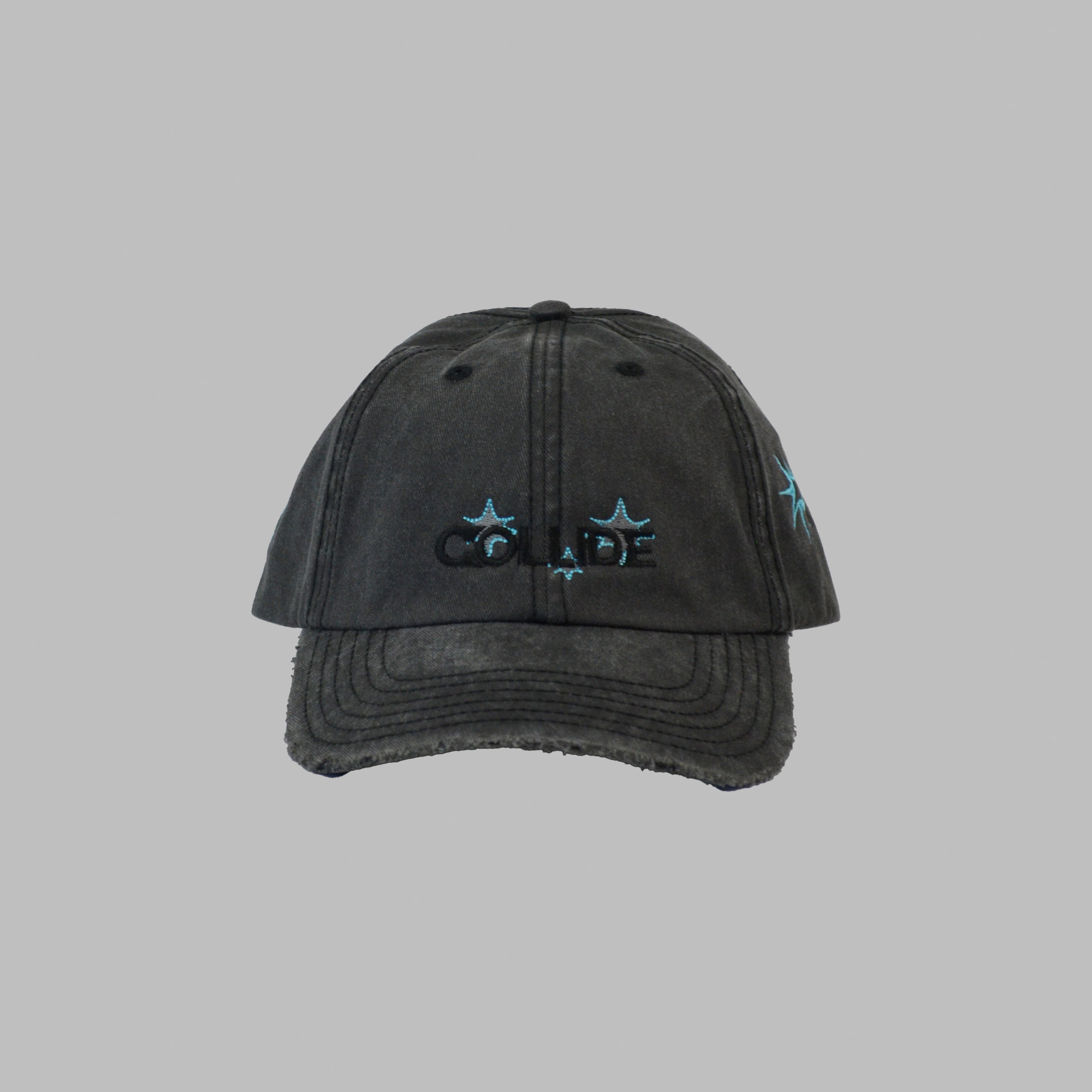 WASHED BLACK HAT NEON BLUE