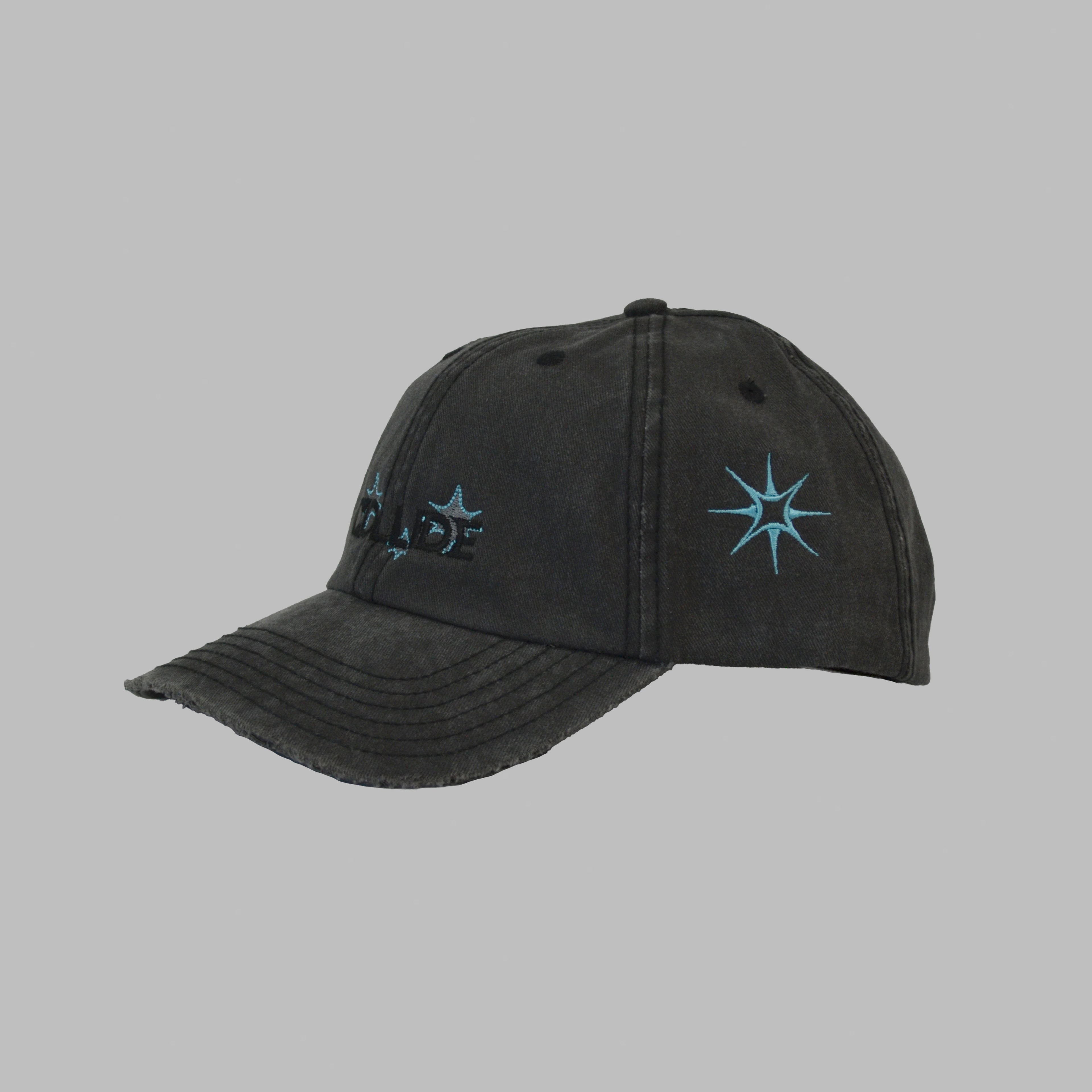 WASHED BLACK HAT NEON BLUE
